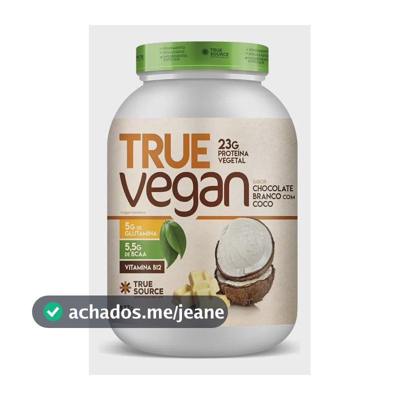 True Vegan Proteína Vegetal - 837g Chocolate Branco Com Coco Chocolate Branco Com Coco