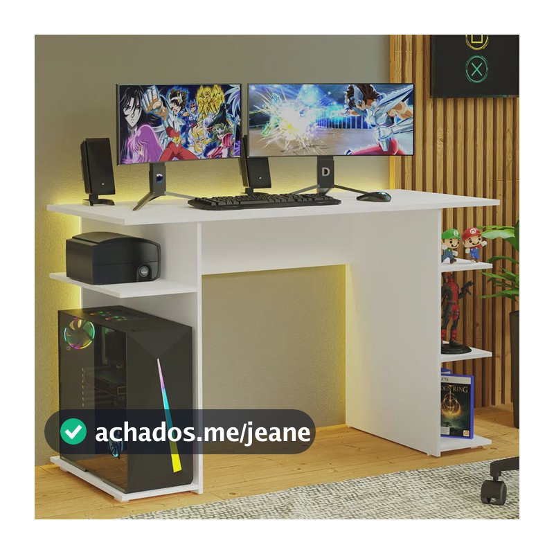 Escrivaninha Mesa Computador Gamer Branco 942409 Madesa