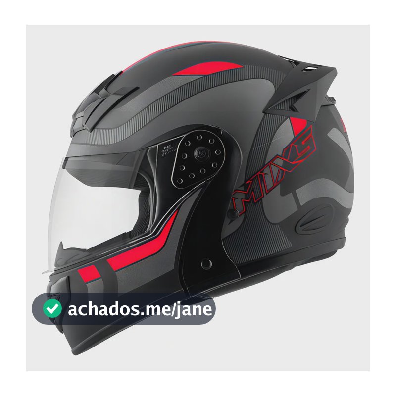 Capacete Robocop Escamoteável Fechado Mixs Gladiator Delta S Tamanho Do Capacete 60 Cor Cinza Vermelho Fosco
