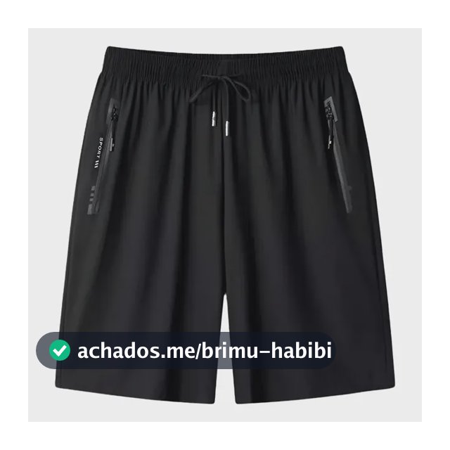 Short Masculino Bermuda Praia 2 Bolsos Zíper Secagem Rápida