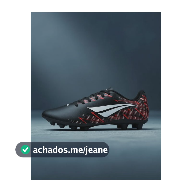 Chuteira Campo Masculina Penalty Tornado Treino Futebol Preto/branco/vermelho 40