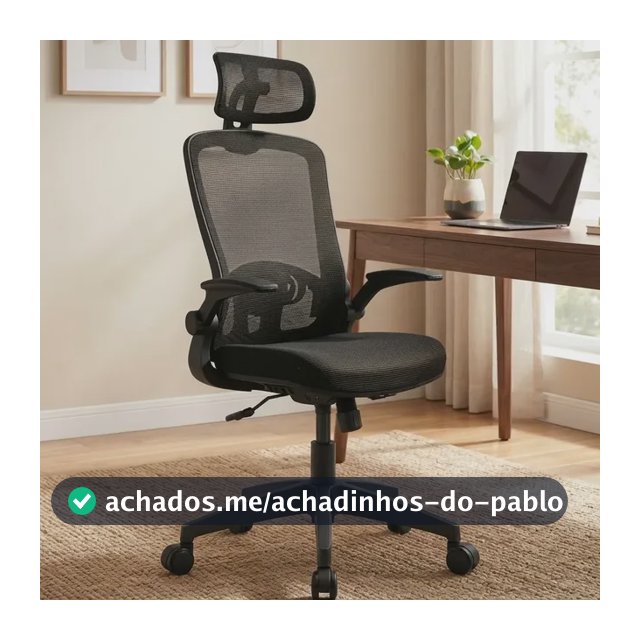 Cadeira De Escritório Ergonômica Giratória Tela Mesh Preta Preto Espuma De Alta Densidade