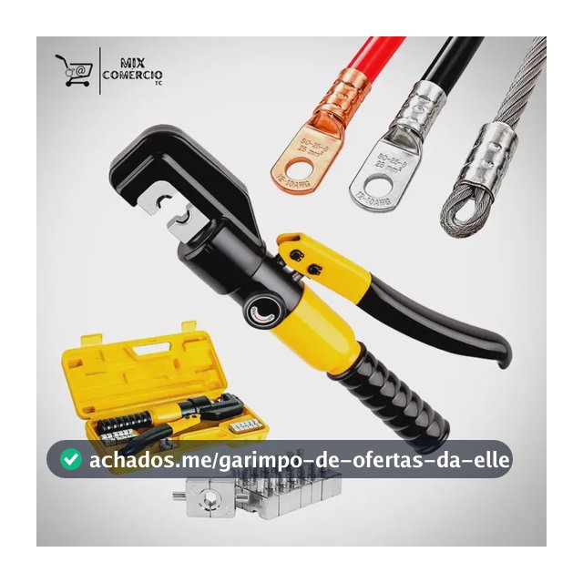 Alicate Hidráulico Crimpador Prensa Terminal 4 A 70mm 6T Para Cabos Elétricos Com Matrizes Ferramenta Profissional De Compressão Para Terminais De Cobre Alumínio E Conectores Instalação Elétrica