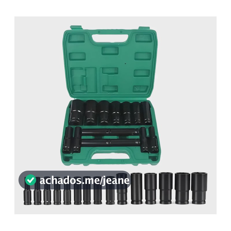 Jogo Soquete Longo Sextavado Impacto 1/2 8 A 32 Mm 15pcs