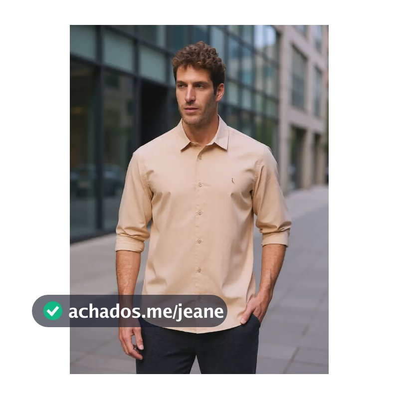 Camisa Reserva Ml Porto Masculino Lisa Areia Liso P