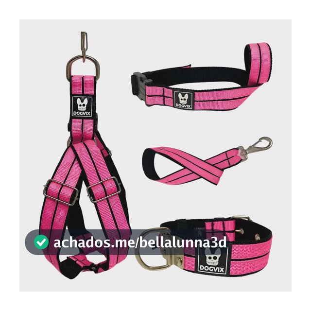 Novo Kit Coleira Peitoral Focinheira Para Cachorro Pet Forte