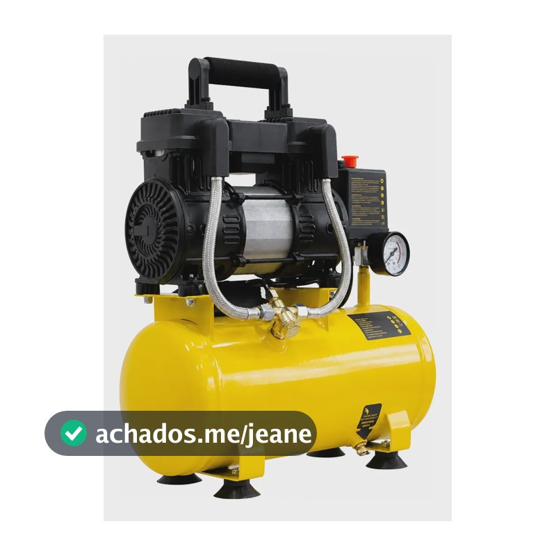Compressor Ar 9l 110v 220v 3400rpm 1000w Profissional Amarelo 220v 60