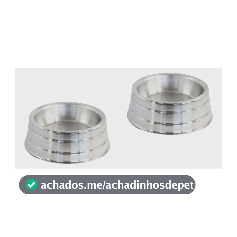 2 Potes Pesados Ração Água Ração Pequeno 750ml Cachorro Gato Cor Prateado