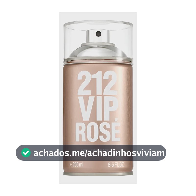 Body Spray Carolina Herrera 212 Vip Rosé Feminino 250ml - Body Splash de longa fixação