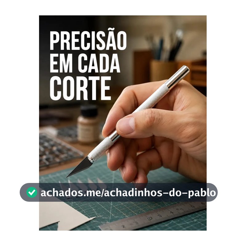Estilete Bisturi Precisão Aço Artesanato C/ 5 lâminas Dor Block