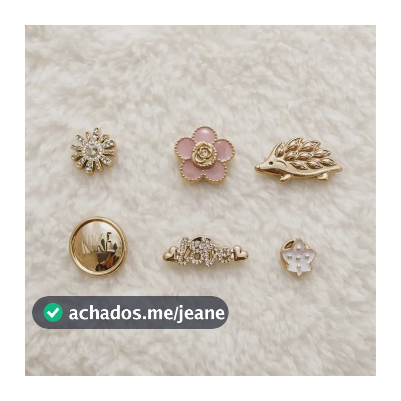 Pins Jibbitz Botons Pra Crocs Infantil Babuche Dourado Diverso