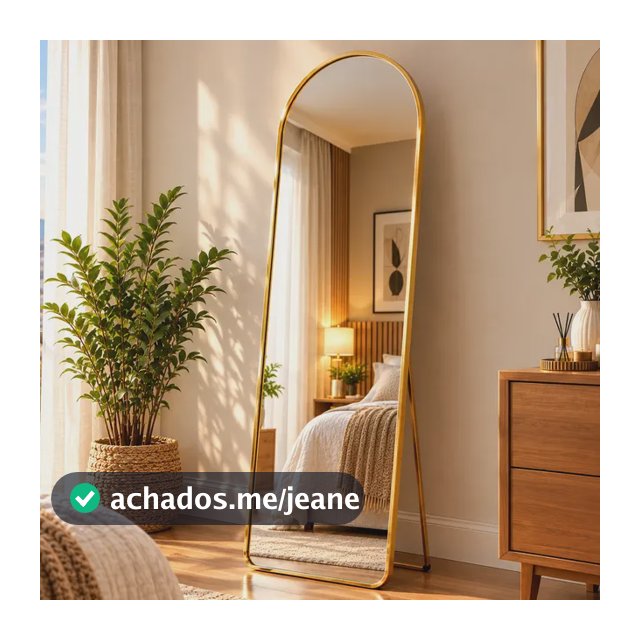 Espelho Corpo Inteiro 150x40 Grande Dourado Chão Parede Dourado