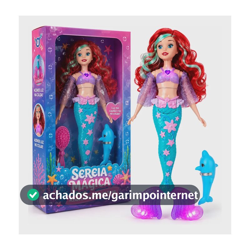 Boneca Sereia Musical Princesa Canta Brinquedo Menina