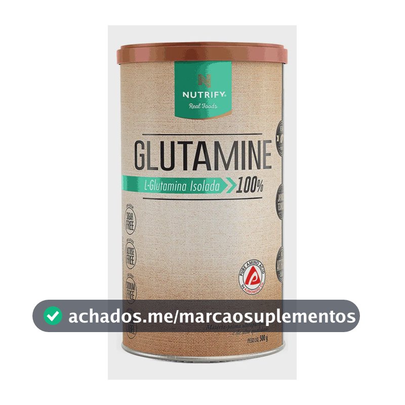 Glutamine L-Glutamina Isolada 100% Sem Sabor 500g Nutrify