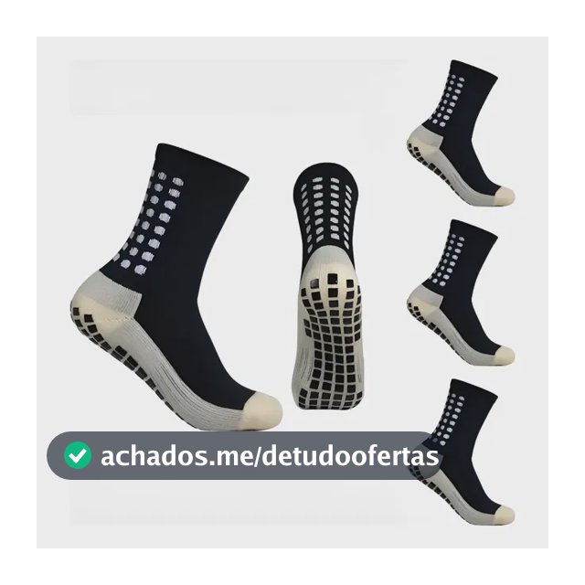 Kit 3 Pares De Meia Antiderrapante Esportiva Futebol Treino