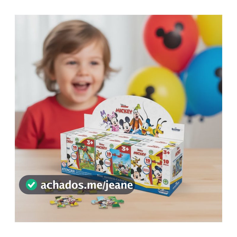 Kit 6 Quebra Cabeça Infantil Disney Jogos Educativo Madeira