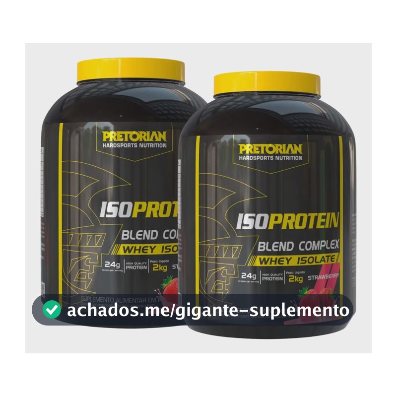 Kit 2 Suplementos Whey Protein Isolado Iso Protein Blend Complex 2kg Pretorian