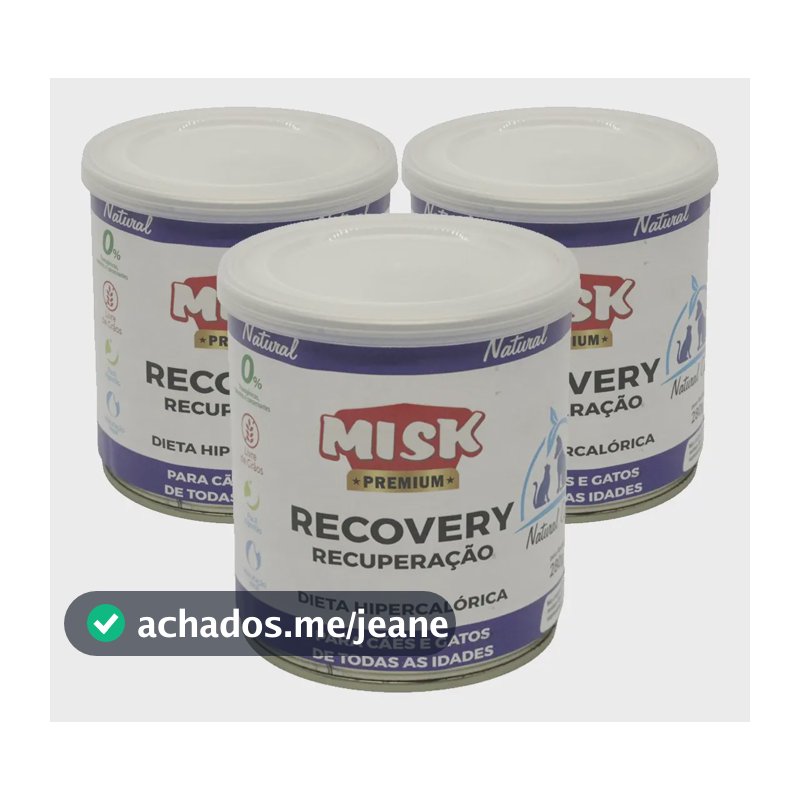 Kit 3 Ração Úmida Misk Recovery Cães Gatos Recuperação 280g