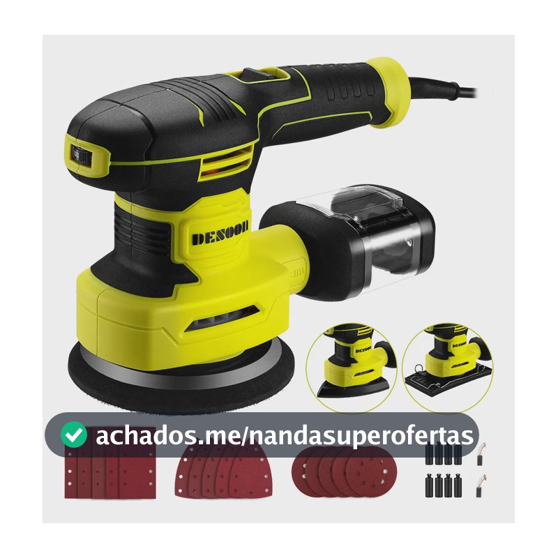 Lixadeira Orbital 350w 3 En 1 Lijadora Electrica Professional Redonda Cuadrada En Forma De Delta 6 Velocidades Com 15 Lixas Desoon
