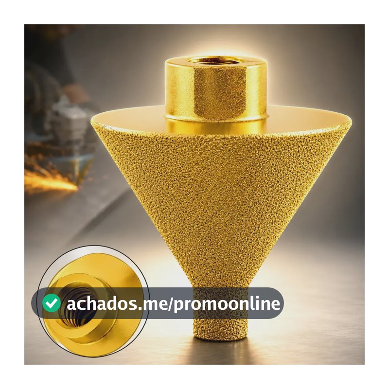 Broca Cônica Diamantada M14 para Chanfrar Porcelanato, Mármore e Granito (50mm)