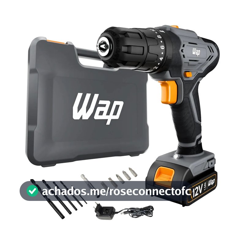 Parafusadeira e Furadeira de Impacto Wap Wf 12k4.2 com Indicador de Nível de Bateria e Maleta