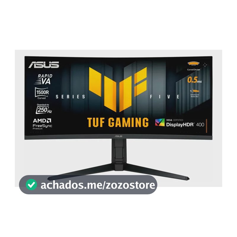 Monitor de jogador Asus Tuf VG34WQML5A 34 Wqhd 250 Hz 0,5 m preto curvo