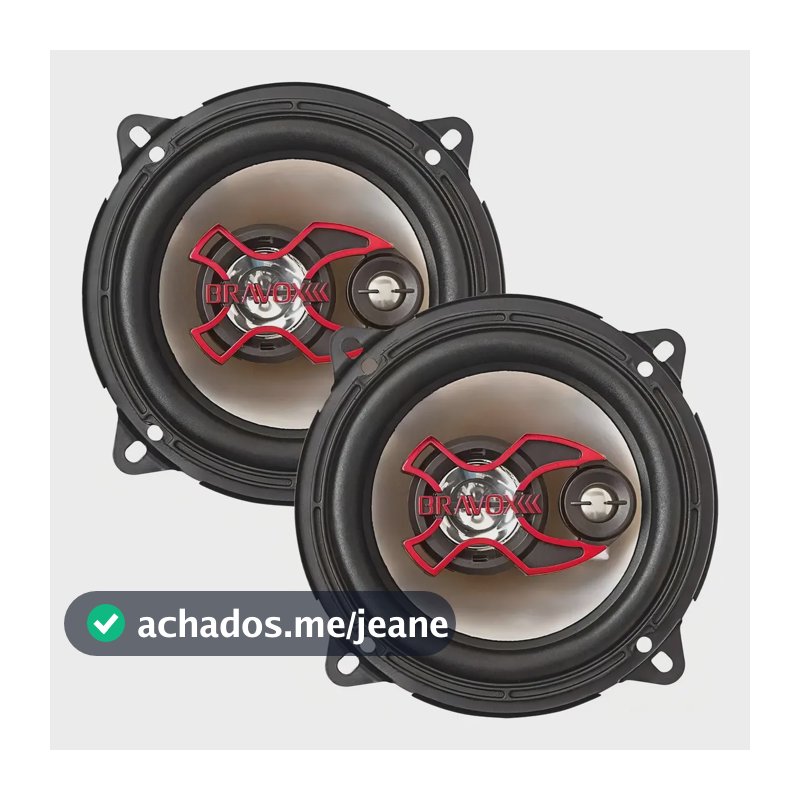 Alto Falante Bravox Triaxial B3x50 100w Rms 4 Ohms Cor Vermelho.
