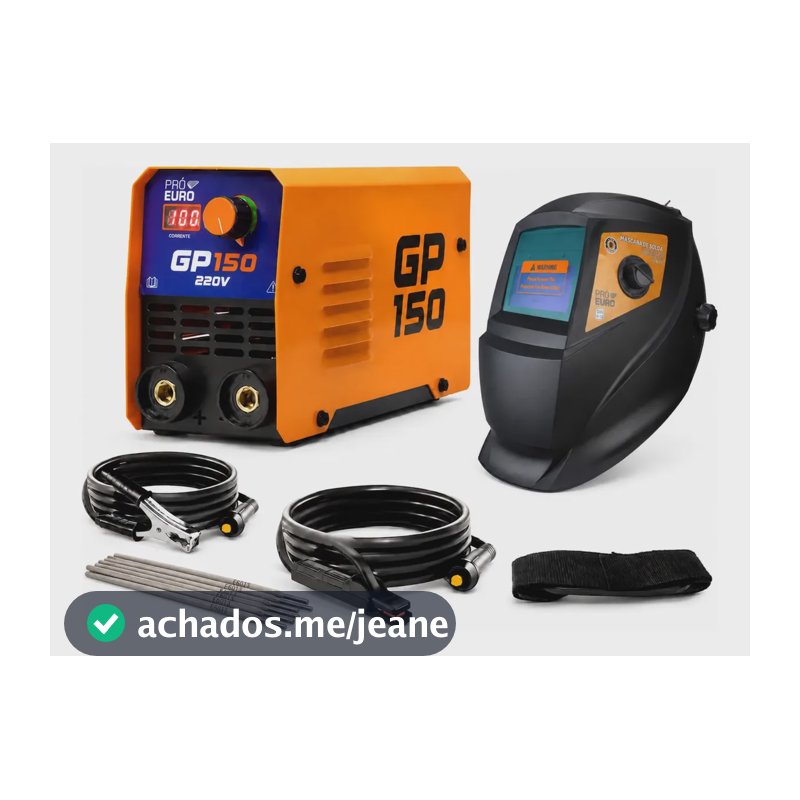 Kit Inversora De Solda Gp-150 + Máscara Pró Euro Amarelo