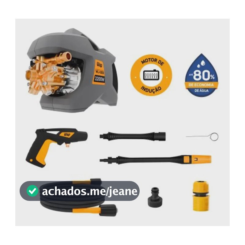 Lavadora de Alta Pressão WAP WL 4200 5 Pistões 2200w 1305psi 510l/h Com Jato Regulável e Motor de Indução 220V