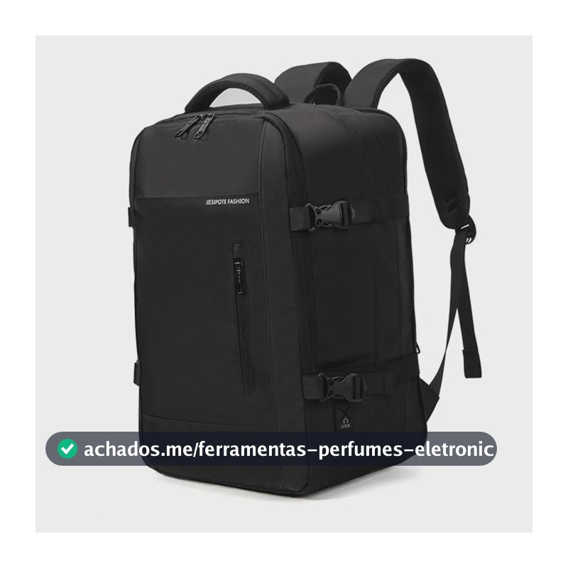 Mochila sem gênero, impermeável, reforçada, com capacidade ampliada de 30-42L, adequada para portátil, viagens diárias, cor preta