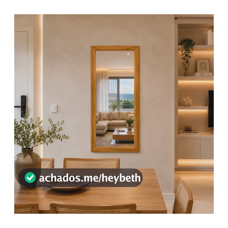 Espelho Corpo Inteiro 120x60cm Moldura Madeira Premium Sala Moldura Carvalho