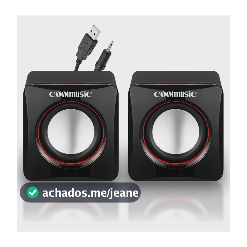 Caixa Caixinha De Som Potente Pc Notebook Subwoofer Para Computador 6w Usb P2 Alto Falante De Mesa Coolmusic
