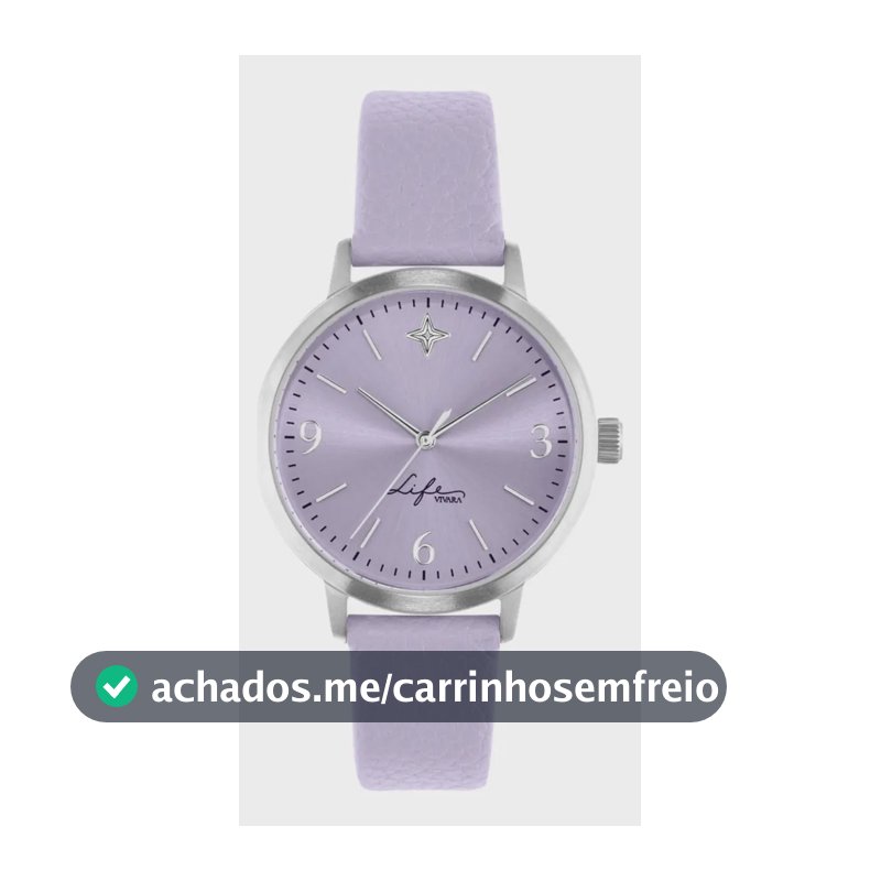 Relógio Life Realizações Feminino Couro Lilas Lilás