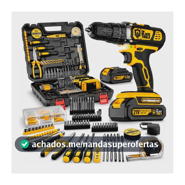 Parafusadeira Furadeira Bivolt À Bateria 21v + Kit 134 Peças