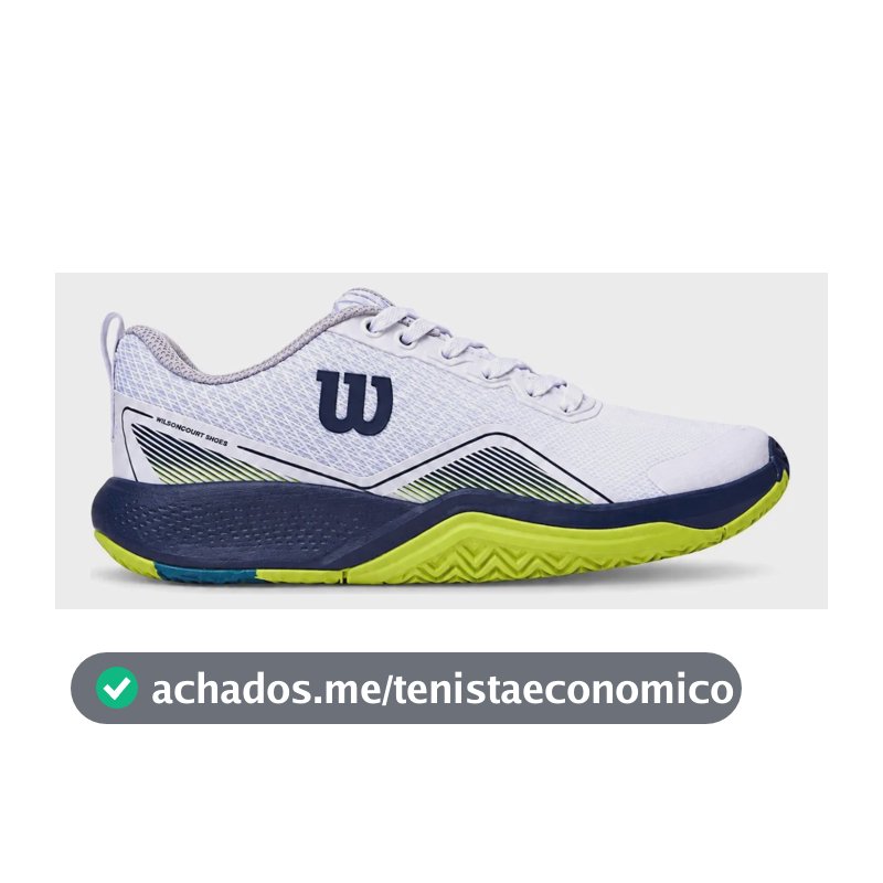 Tênis Wilson Court Masculino All Court Para Jogar Tennis Branco Marinho E Verde Citrico Lisa 45 Br