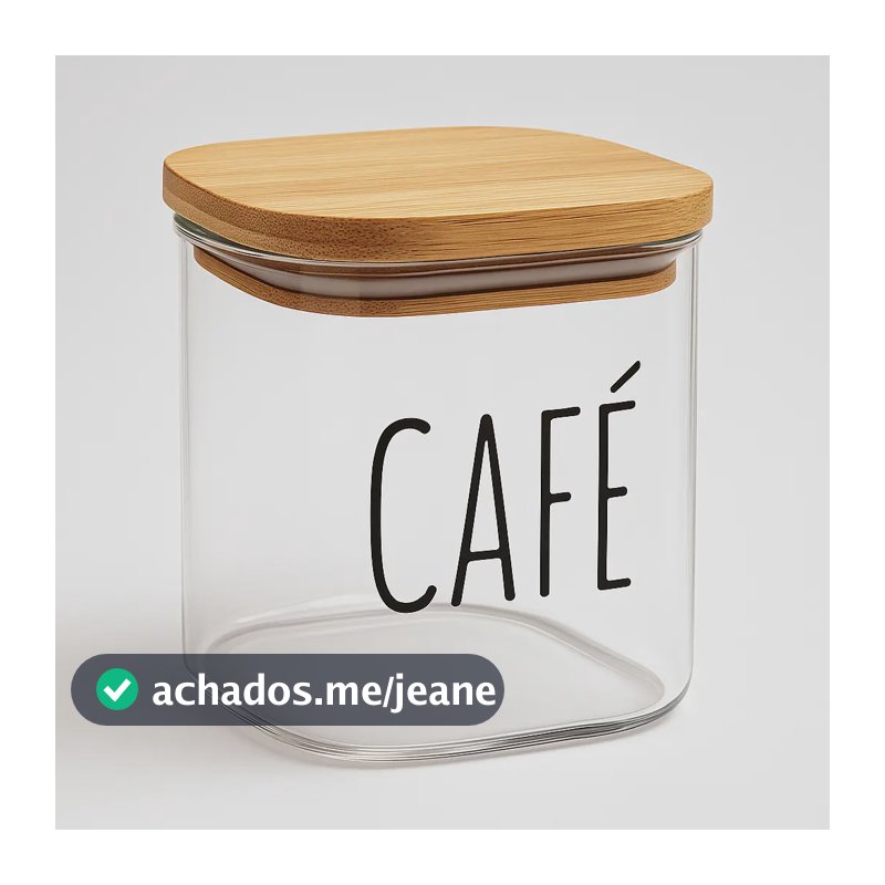 Pote Hermético Grande Vidro Bambu Café Chá Grãos Cozinha Bambu/vidro