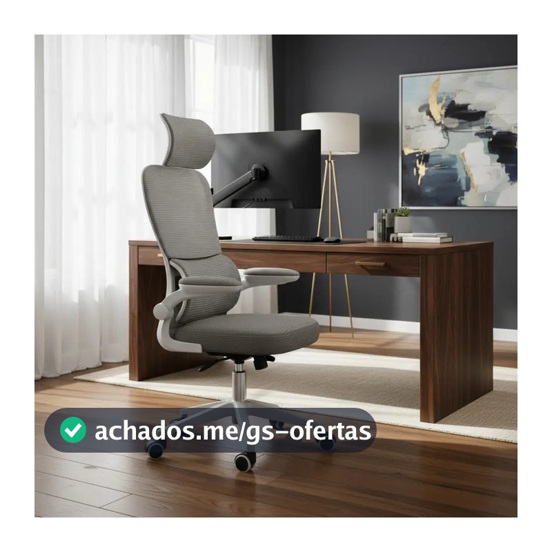 Cadeira Escritório Ergonômica Genebra G500 Luvinco Cor Cinza Com Suporte Lombar Estofado Mesh