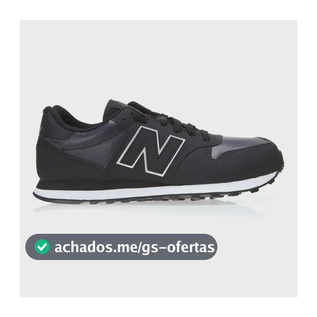 Tênis Masculino 500v2 New Balance  Preto Liso 39 Br