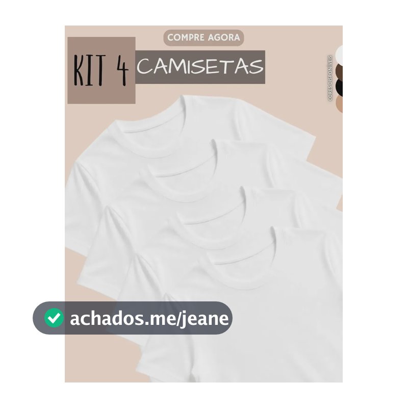 Kit 4 Blusas Feminina Suplex Estilosa T Shirt Básica Casual Branco + Branco + Branco + Branco Liso G/gg (40-42)