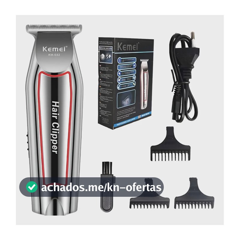 Máquina Acabamento Kemei KM-032 Barba Cabelo Bivolt