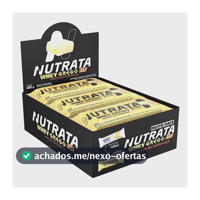 Barra de proteínas Nutrata WHEY Grego 40G sabor Mousse de maracujá x 480g 12 un