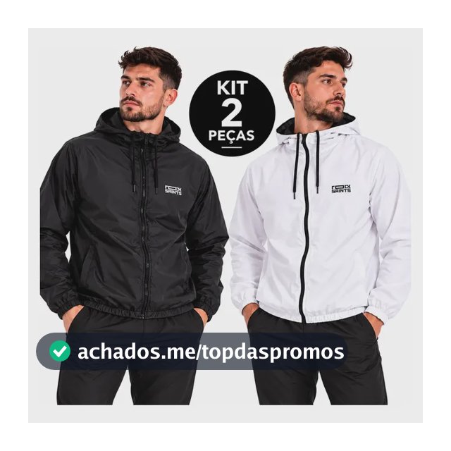 Kit 2 Jaquetas Corta Vento Impermeável Liso Unissex