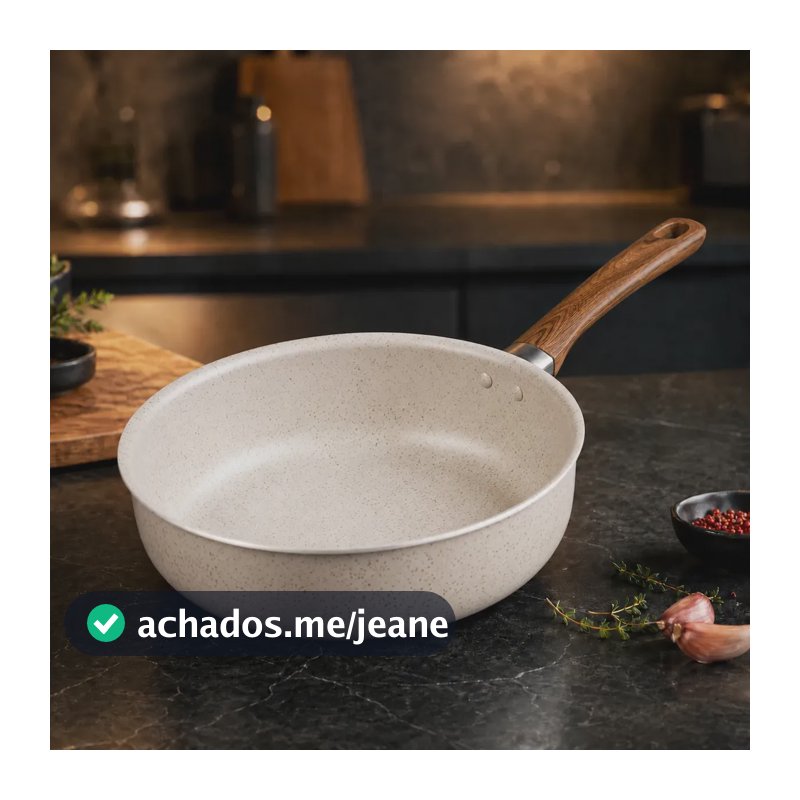 Frigideira Funda Antiaderente Stone Pro Divinamente de Alumínio 24 cm