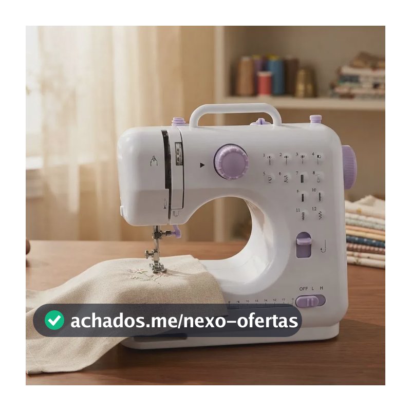 Maquina De Costura Portátil Elétrica Multifuncional 12 Modos