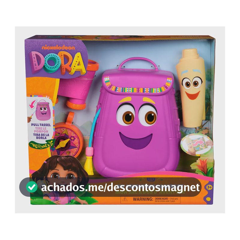 Dora Aventureira - Mochila Com Mapa, Binóculo E Bússola