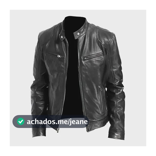 Jaqueta De Couro Masculina Slim Forrada Moto