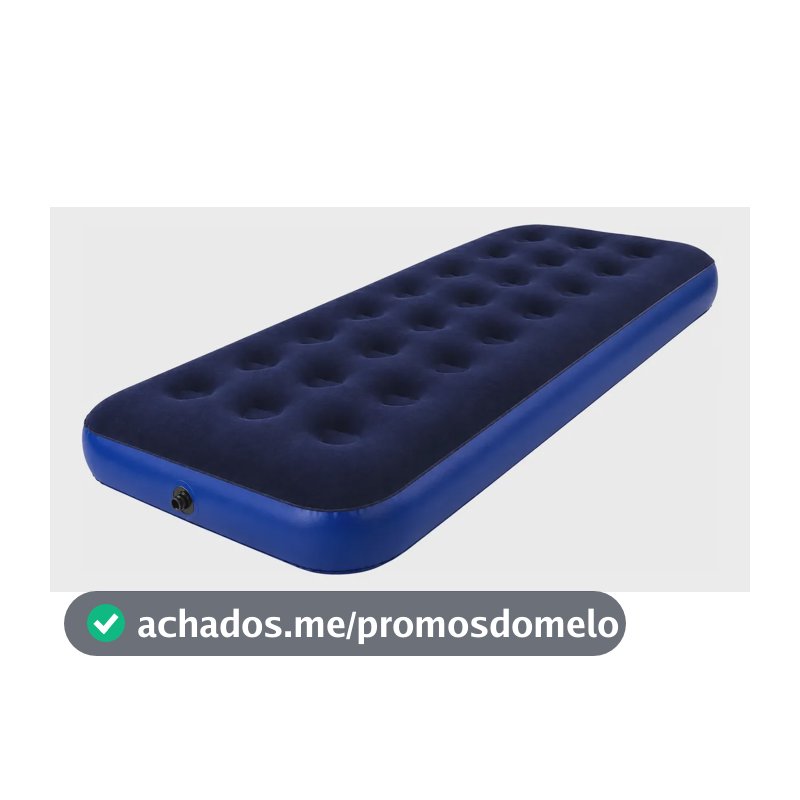 Colchão Inflável Solteiro Camping Casa Umbrella + Kit Reparo Azul