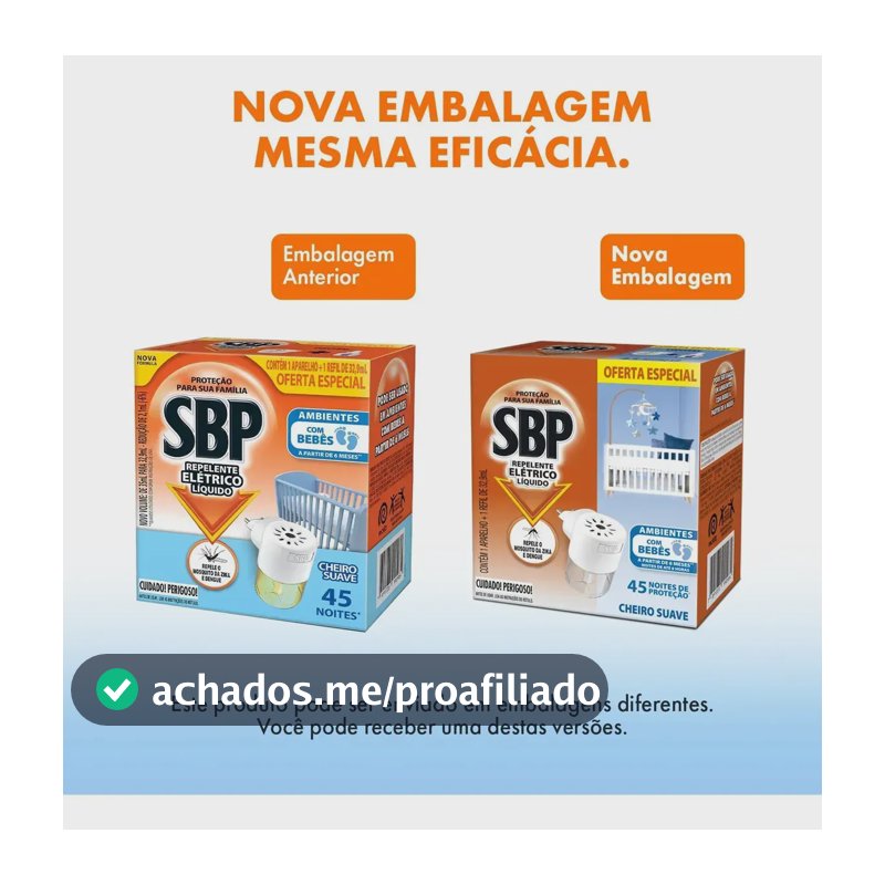 Repelente Elétrico Líquido SBP Aparelho + Refil 32,9 mL