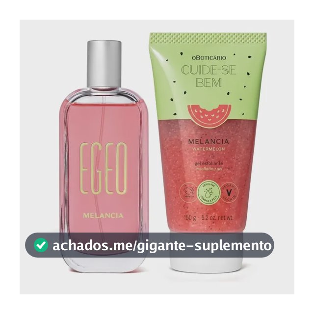 Combo Egeo Melancia: Colônia 90ml + Gel Esfoliante 150g