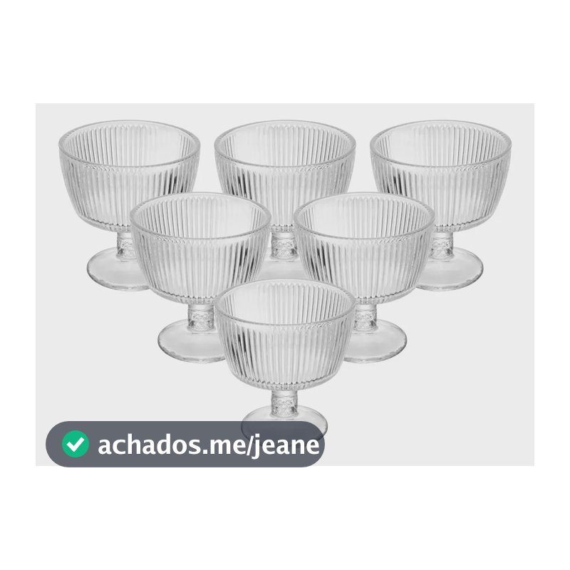 Conjunto 6 Taças de Sobremesa Dora 160ml Cristal - Lyor